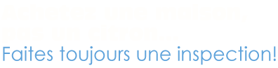 Achetez une maison, pas un citron... Faites toujours une inspection!